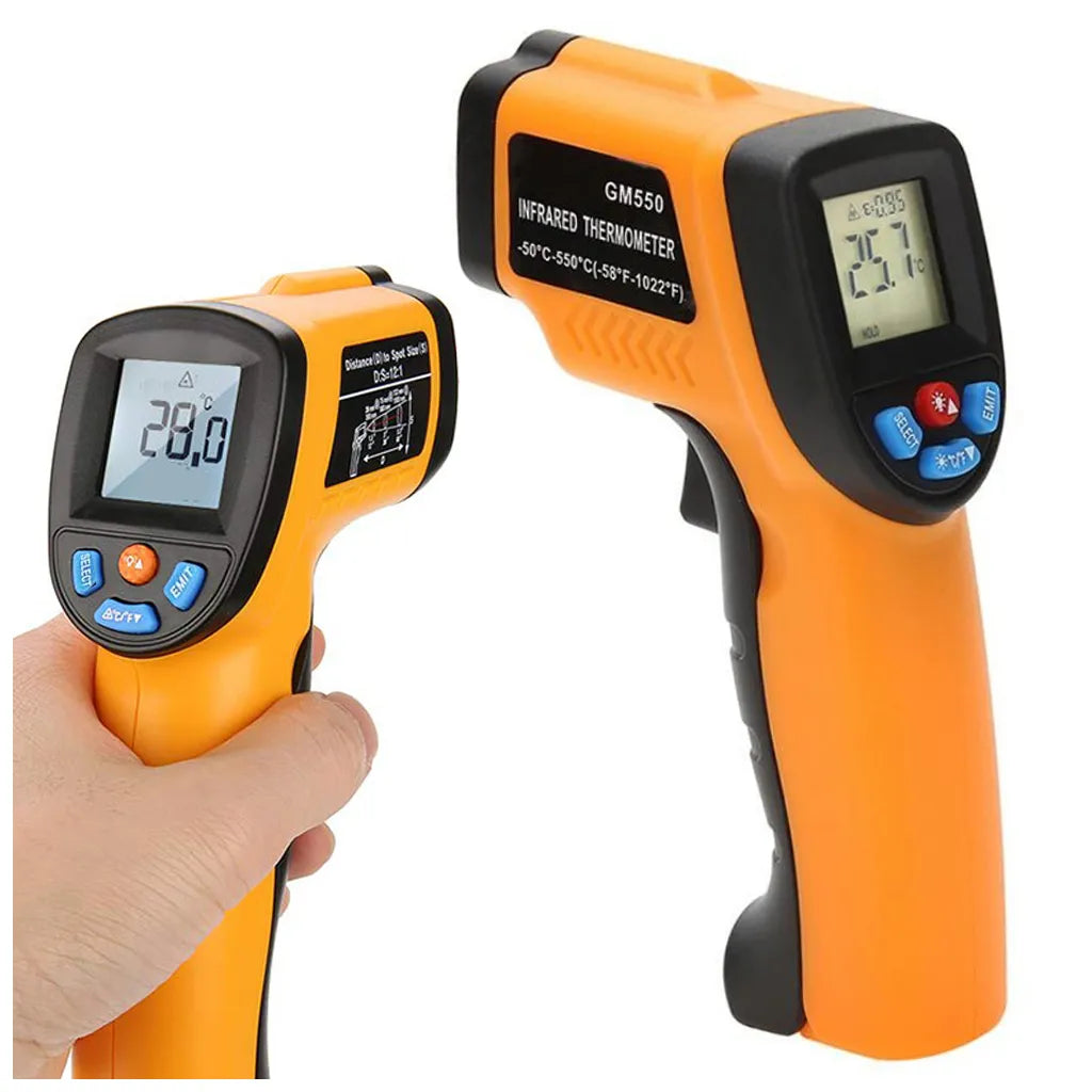 Érintésmentes lézer pirométer hőmérő -50 +550°c, sárga-fekete