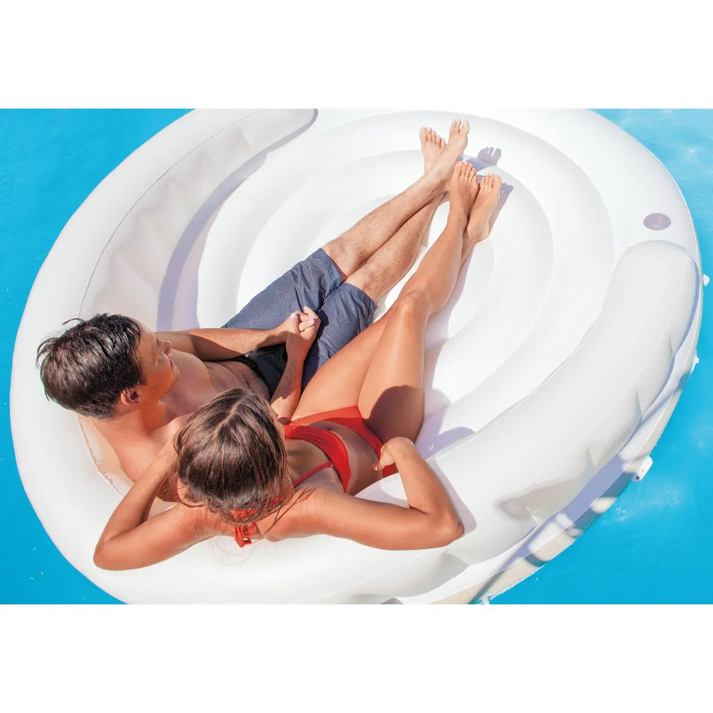 INTEX 58292 felfújható matrac, sziget baldachinnal, 199x150c, bézs-fehér