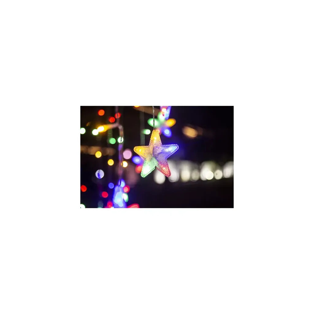 Csillagos fényfüggöny, 136 LED, USB, távirányítós, színes, 245 cm
