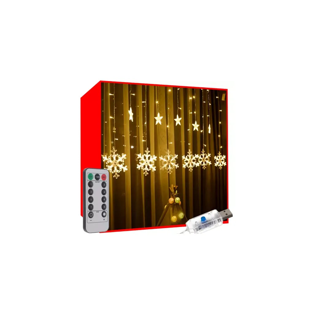 Fényfüggöny távirányítóval 138 LED USB meleg fehér, 540 cm