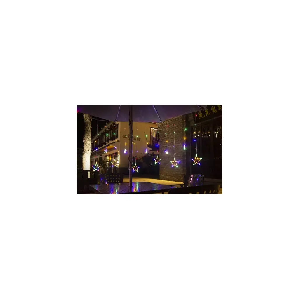 Csillagos fényfüggöny 138 LED, USB, távirányítós, színes, 1 m