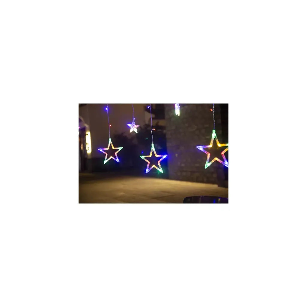 Csillagos fényfüggöny 138 LED, USB, távirányítós, színes, 1 m