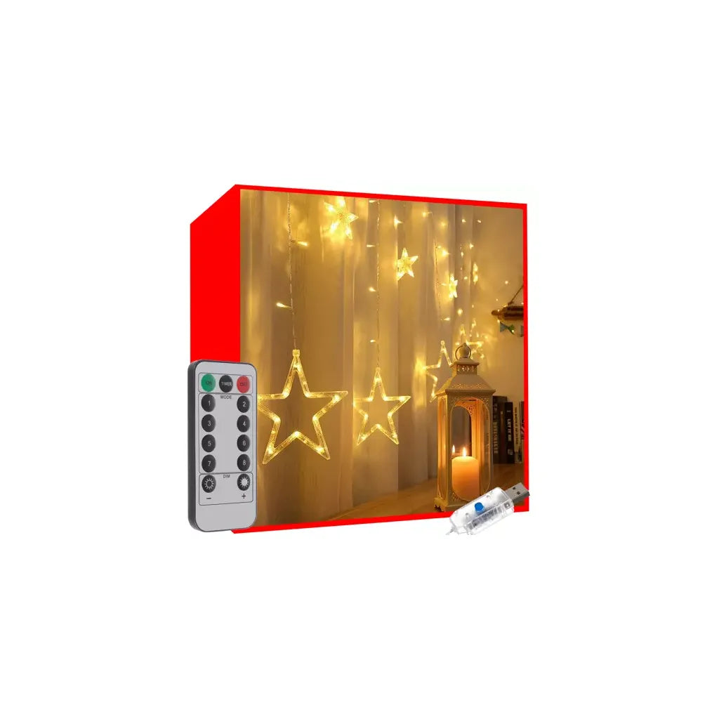 Fényfüggöny távirányítóval 138LED USB meleg fehér, 540 cm