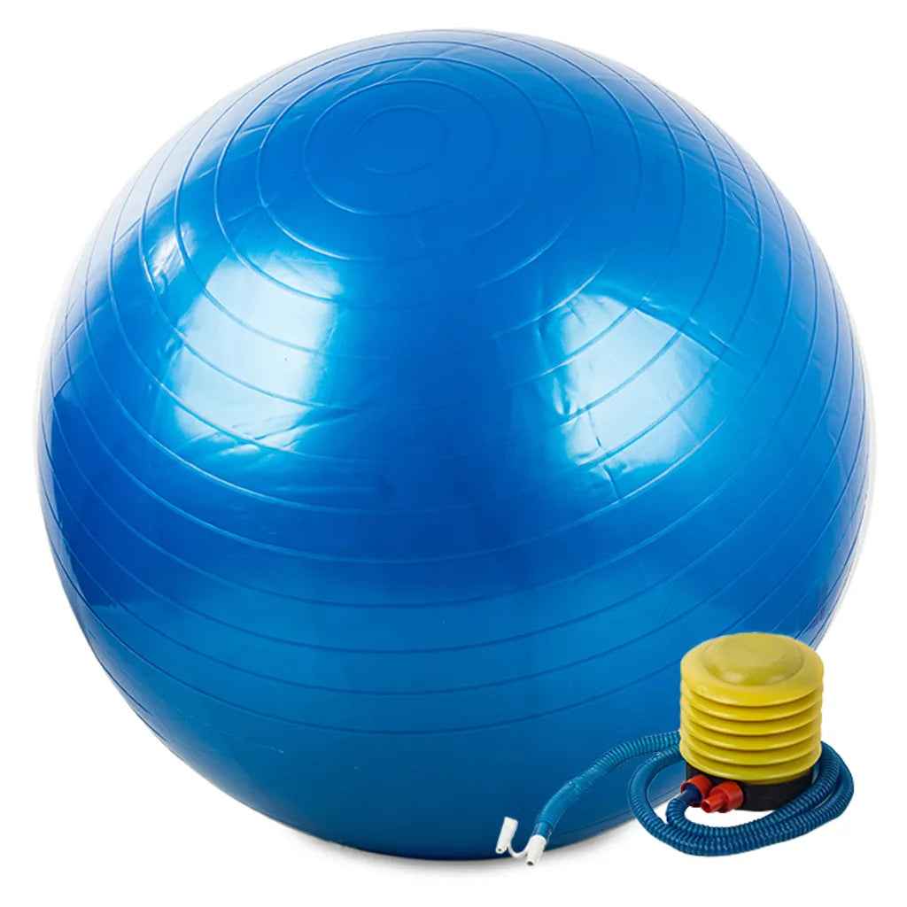 Gimnasztikai rehabilitációs labda pumpával, 65cm, kék