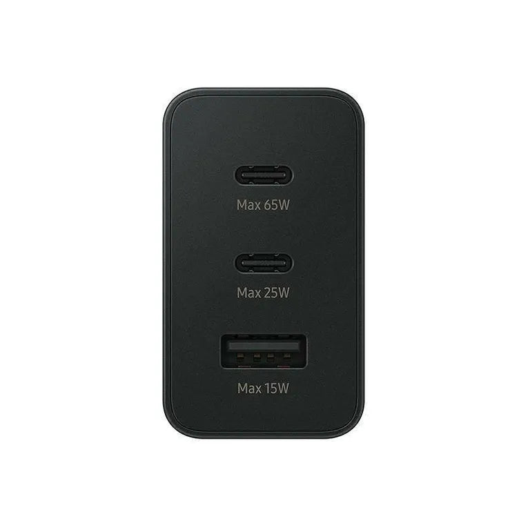 Hálózati töltő. Samsung EP-T6530NB PD 65W 3in1 2xUSB-C 1xUSB-A fekete/fekete