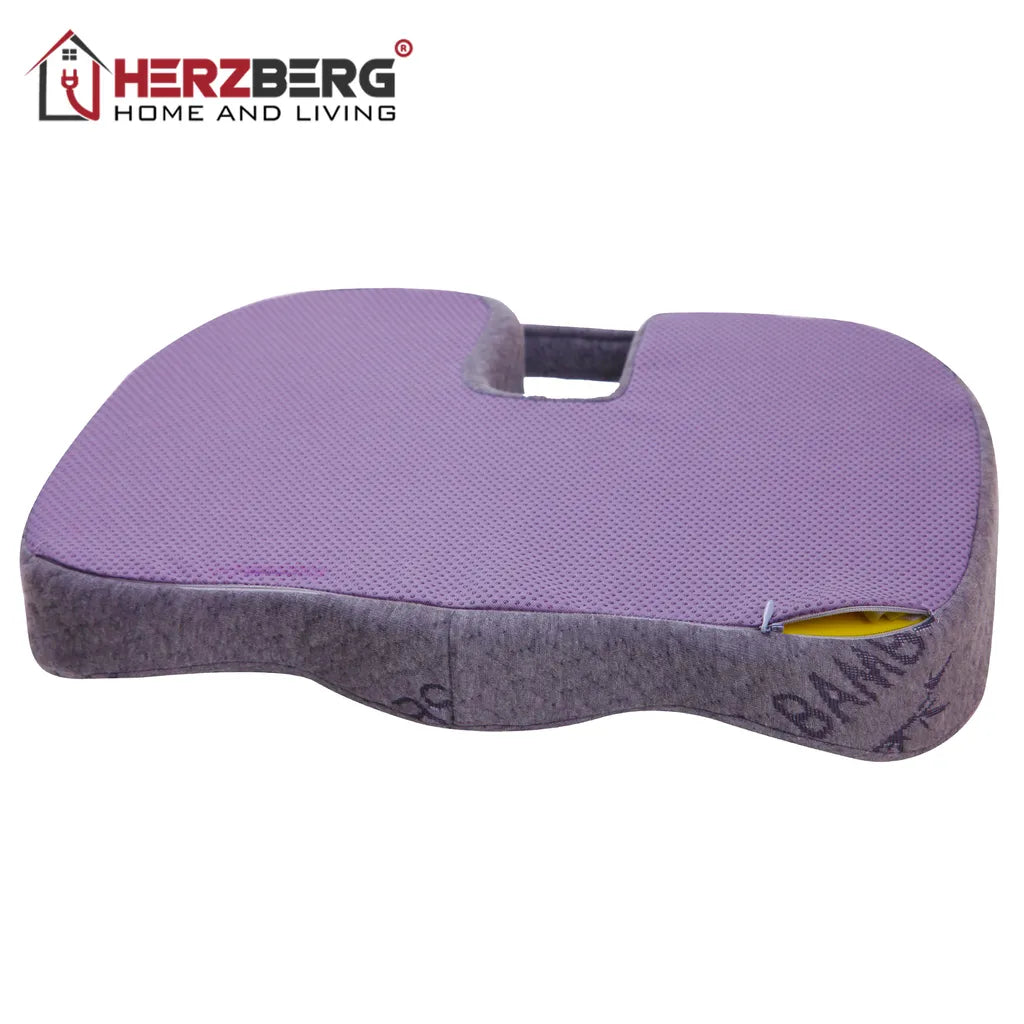 Herzberg bambusz ülőpárna memóriahabbal, 45cm x 30cm x 6.4cm, szürke