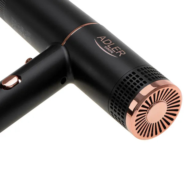 Ionos hajszárító 1400 W, 2 sebesség/hőfok, hideg levegő, fekete-arany