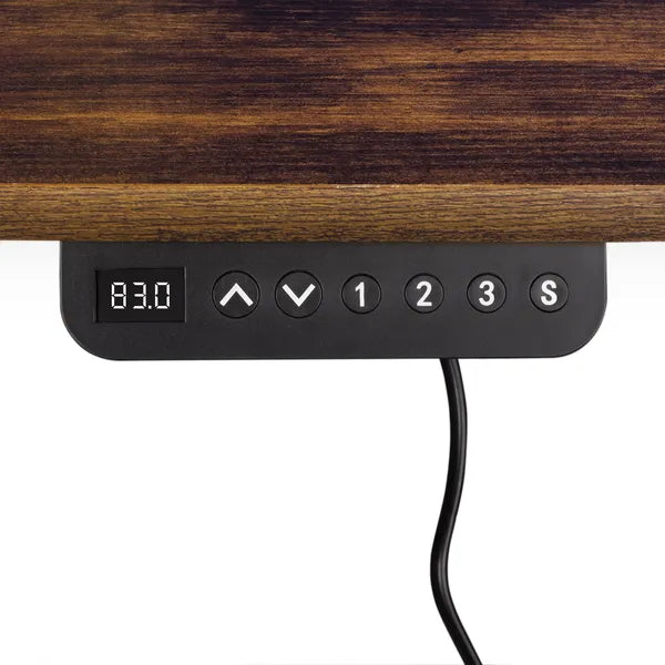 Elektromos állítható magasságú íróasztal 120×60 cm, 72-114 cm, barna/fekete