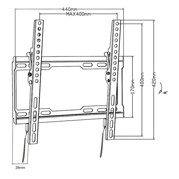 Maclean tv fali tartó 32-70, 45kg, dönthető, vesa 400x400