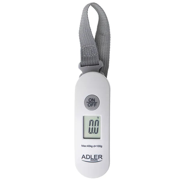 Utazó digitális poggyászmérleg 40 kg-ig, LCD kijelző, CR2032