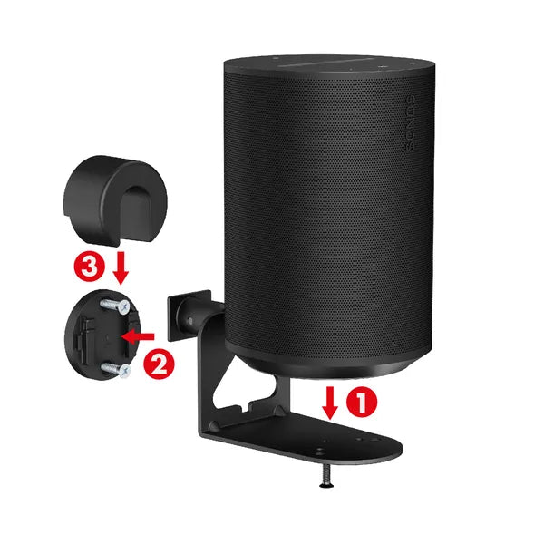 Maclean MC-495 fali hangszóró tartó Sonos Era 100/300-hoz, 2 db, fekete