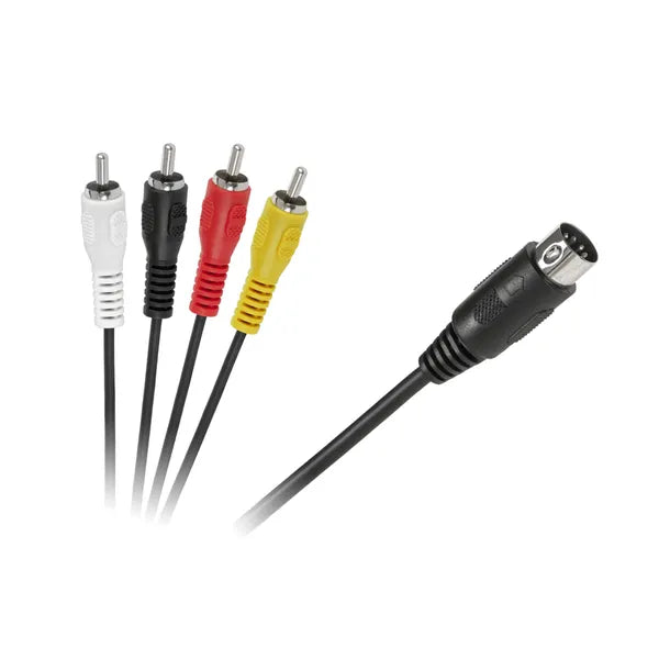 Din-5 apa – 4× RCA apa audio kábel, 1,8 m