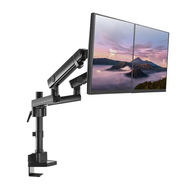 Asztali dupla monitor tartókar 17–32″-ig, VESA 75x75/100x100, 2×8 kg