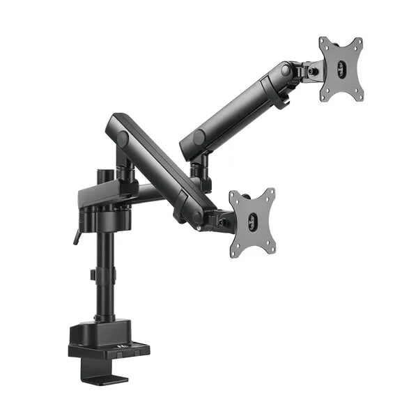 Asztali dupla monitor tartókar 17–32″-ig, VESA 75x75/100x100, 2×8 kg
