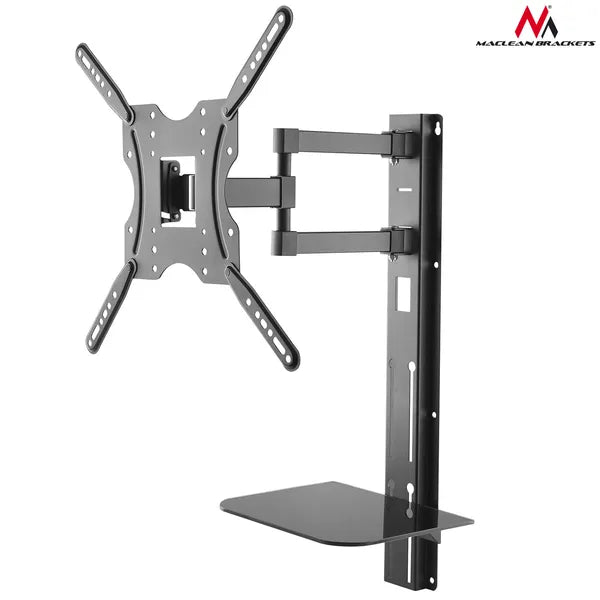 Dönthető TV falitartó üvegpolccal, 32–55”, VESA 400x400, 30 kg