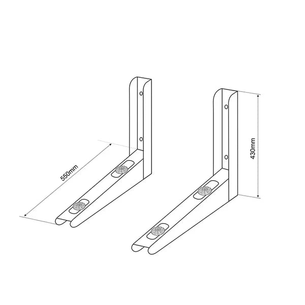 Klíma- vagy hőszivattyú konzol, 550 mm kar, horganyzott acél, 200 kg