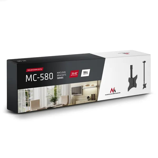 Maclean mc-580 mennyezeti tv tartó 17-37 50kg vesa fekete