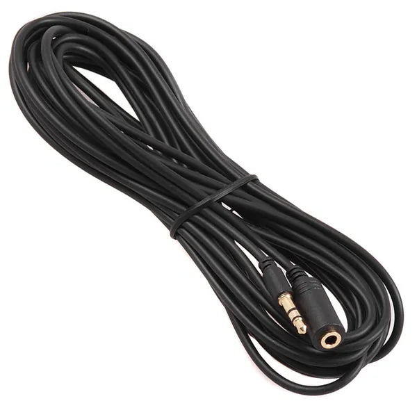 Audio hosszabbító kábel 3,5 mm jack apa–anya, 15 m, fekete