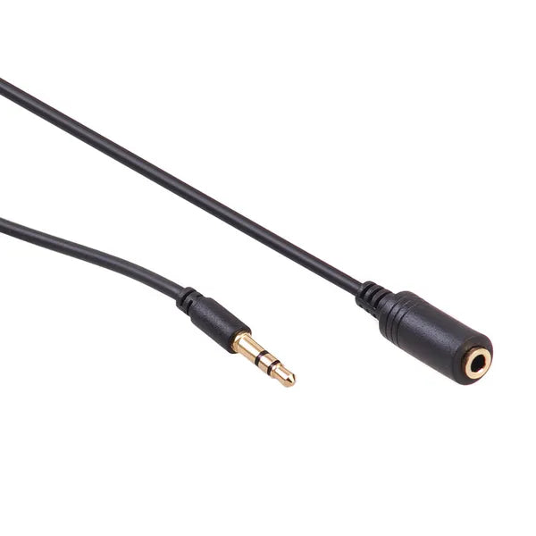 Audio hosszabbító kábel 3,5 mm jack apa–anya, 15 m, fekete
