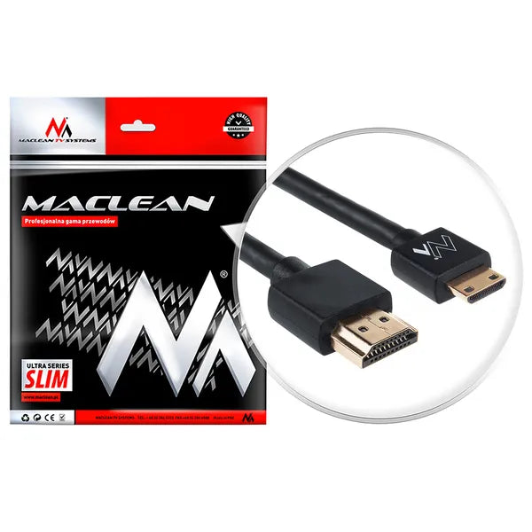Ultra slim HDMI–miniHDMI kábel 2 m, 4K/3D, aranyozott érintkező