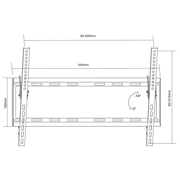 Fali TV tartó konzol 37–80″, VESA 600×400, 55 kg, SLIM, dönthető