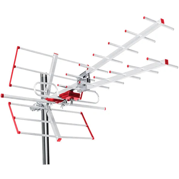 Kültéri DVB-T2 HEVC antenna LTE szűrővel, VHF/UHF, 100 dBµV