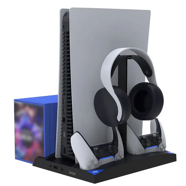 iPega P5013 multifunkciós hűtő és töltőállomás PS5 konzolhoz, fekete