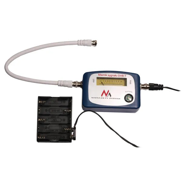 DVB-T antennajel mérő Maclean MCTV-627, kompasszal, 25 cm F-F kábel, tok