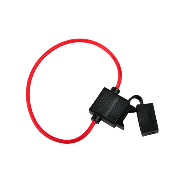 Pengebiztosíték aljzat 12 V-hoz, 30 cm piros kábellel, 2,5 mm²