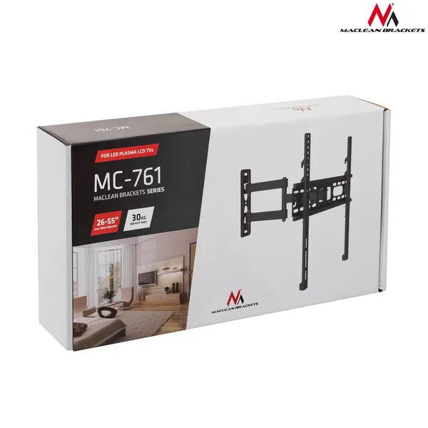 Univerzális TV-/monitor fali tartó 26–60", VESA 400×400, 30 kg, fekete
