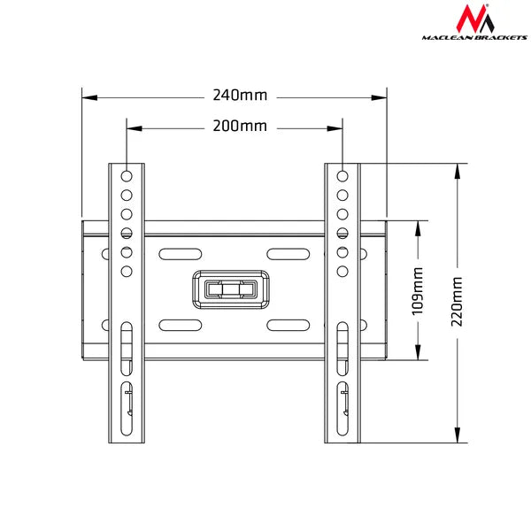 Maclean MC-777 univerzális fali TV konzol, 13–50", 35 kg, VESA 200×200, fekete