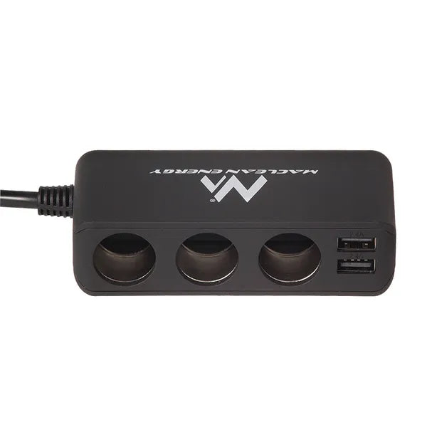 Maclean mce117 autós elosztó 3xszivargyújtó 2xusb 4.8a fekete gumírozott