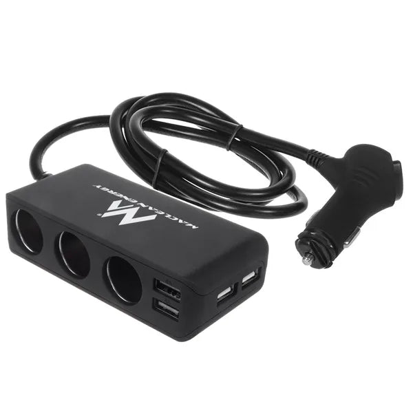 Maclean mce117 autós elosztó 3xszivargyújtó 2xusb 4.8a fekete gumírozott