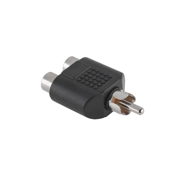 RCA (Cinch) Y elosztó adapter – 1× dugó, 2× aljzat, aranyozott