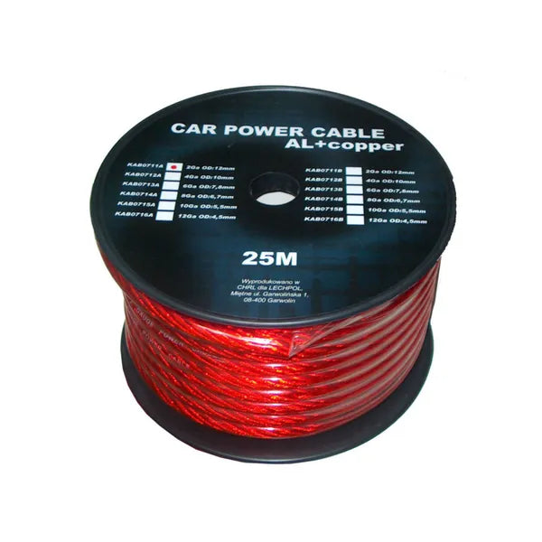Piros 2GA (12 mm) teljesítménykábel – 1 m