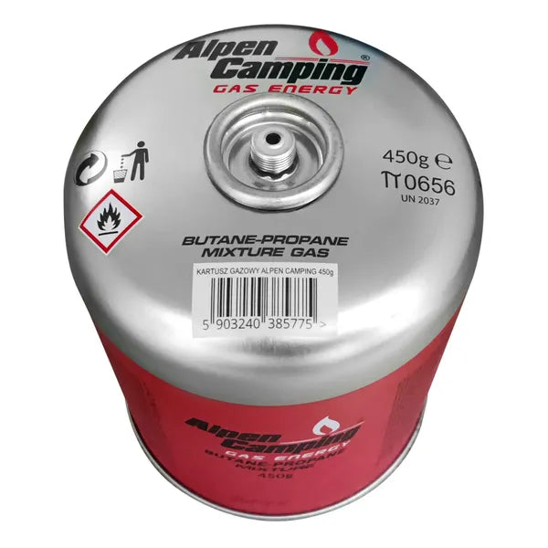 450 g propán-bután gázpatron, 7/16 col menetes szelep, EN417, -10–+40 °C