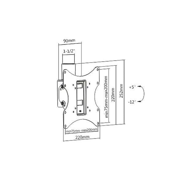 Maclean mennyezeti TV konzol 23–42″, VESA 200×200, 50 kg