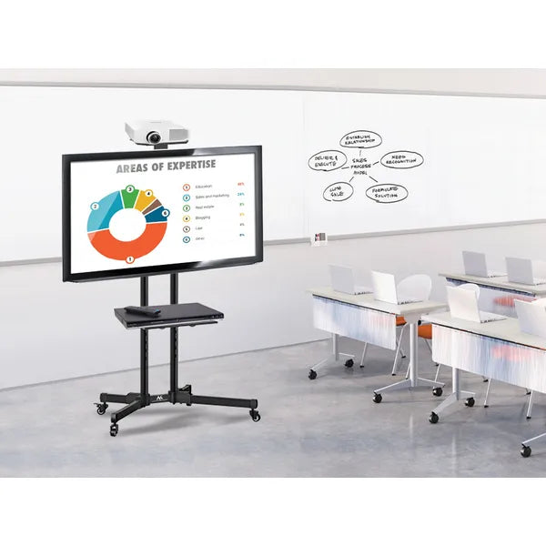 Maclean MC-661 professzionális gurulós TV állvány 32–55", 55 kg, VESA 600×400