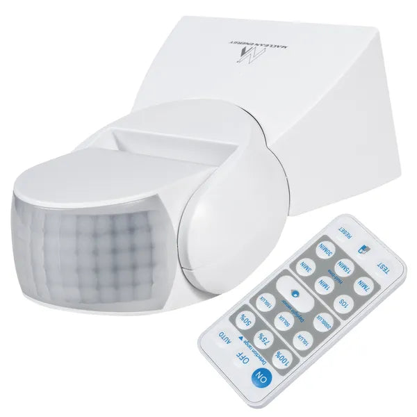 PIR mozgásérzékelő távirányítóval, IP65, 180°, 12 m, 1200 W LED