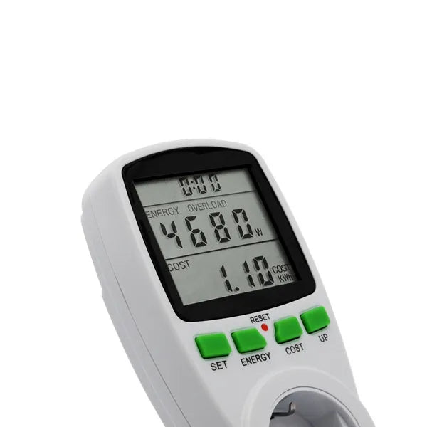GreenBlue GB202G fogyasztásmérő wattmérő, Schuko aljzat, 16A/3600W LCD