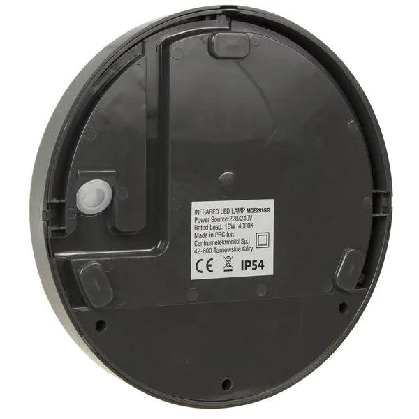 LED mennyezeti lámpa mozgásérzékelővel 15 W IP54 4000 K szürke 21 cm