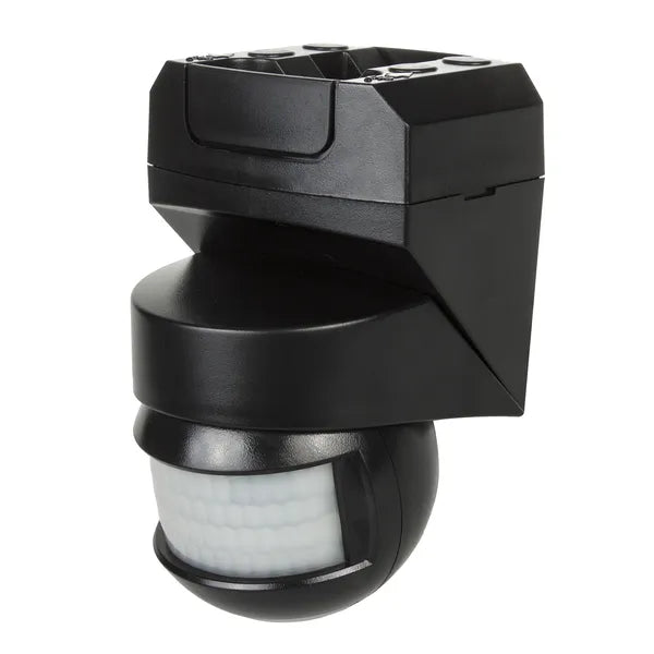 Fali PIR mozgás- és fényérzékelő 180°+360°, 2000 W, fekete