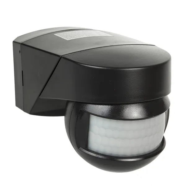 Fali PIR mozgás- és fényérzékelő 180°+360°, 2000 W, fekete