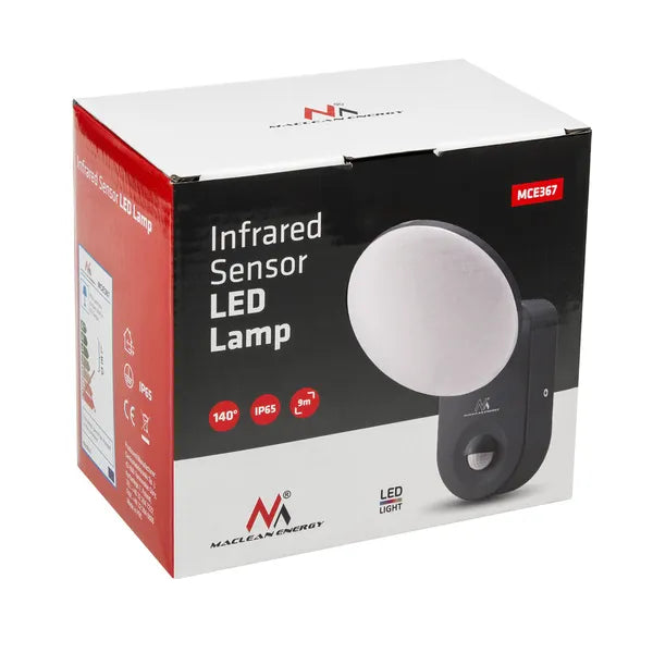 LED fali lámpa PIR mozgás- és alkonykapcsolóval, 15 W, IP65, 4000 K