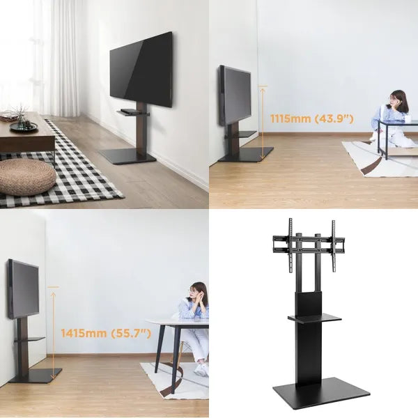 Maclean mc-865 tv állvány polccal, 37-70, max 40kg, vesa 600x400