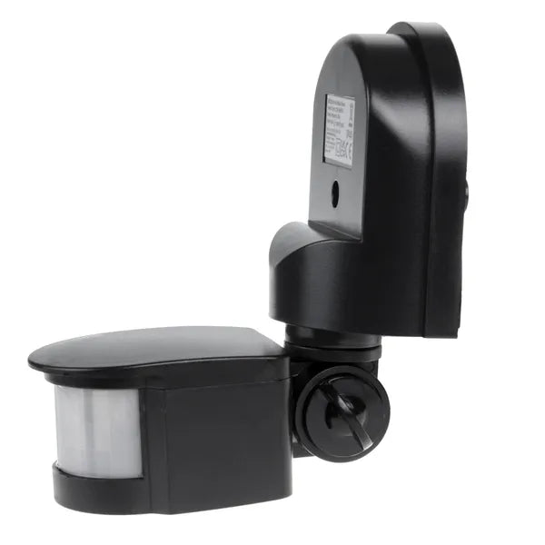 Fali PIR mozgás- és fényérzékelő 180°, IP44, 1200 W, fekete (MCE25)