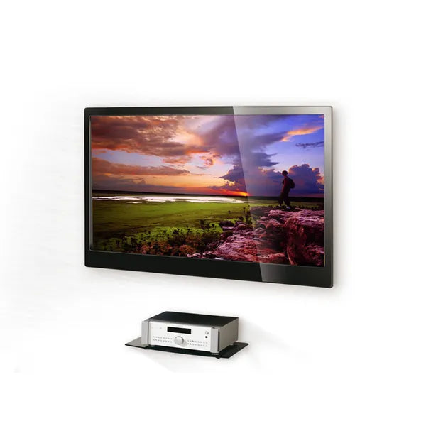 Fali DVD/konzol polc, edzett üveg, 36x25 cm, 8 kg, fekete – Maclean MC-629