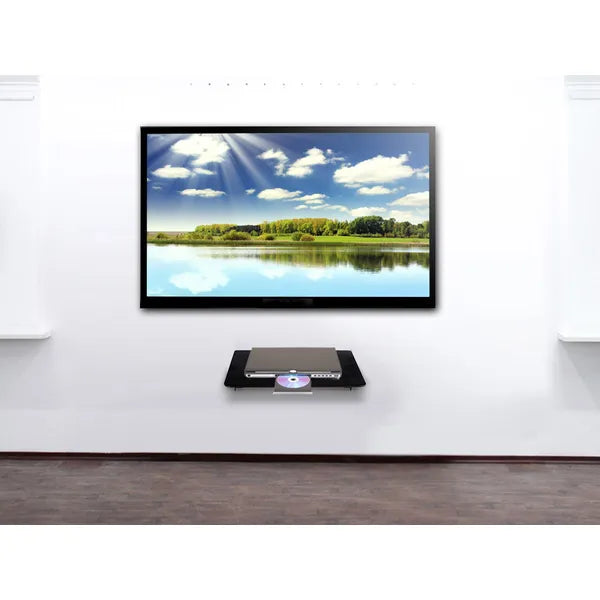 Fali DVD/konzol polc, edzett üveg, 36x25 cm, 8 kg, fekete – Maclean MC-629