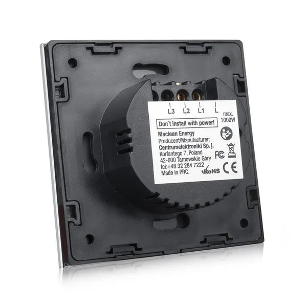 Maclean érintésvezérelt kapcsoló led üvegpanellel 86x86mm