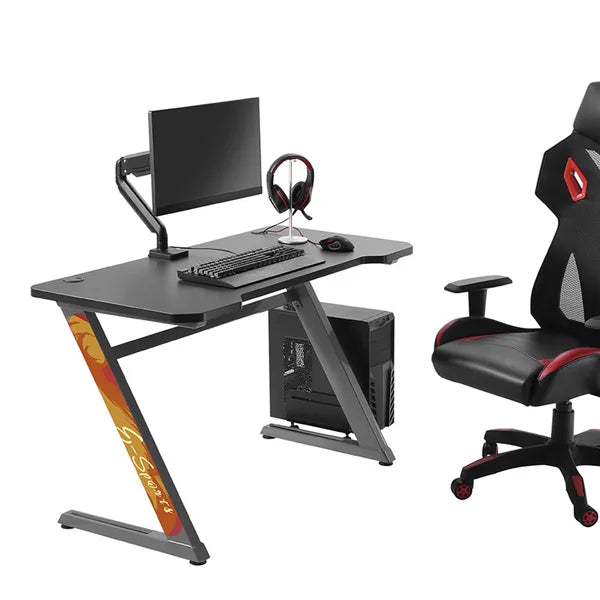 NanoRS RS120 fekete gamer asztal 120x60 cm, 50 kg teherbírással